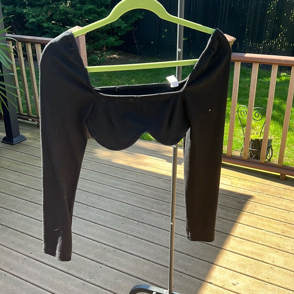 Black crop top very cute. From amazon